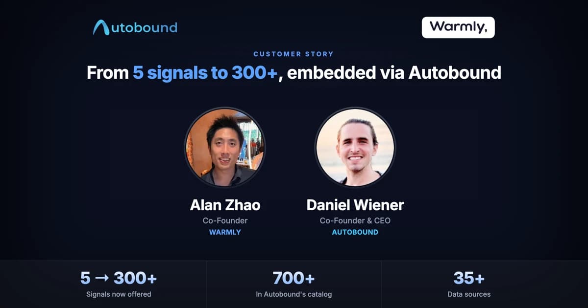 Warmly and Autobound OEM signal data integration partnership