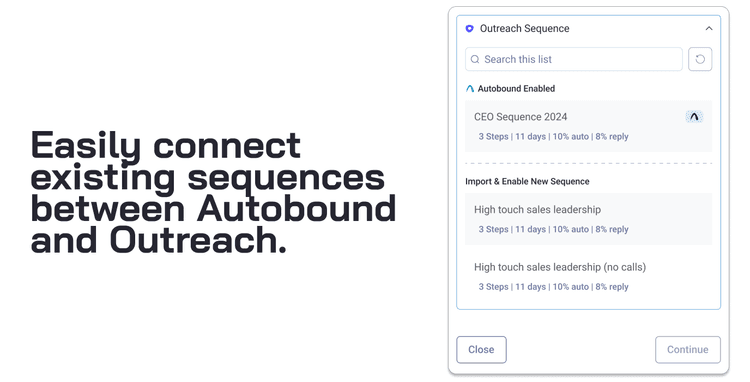Autobound integration with Outreach for seamless sequence connection