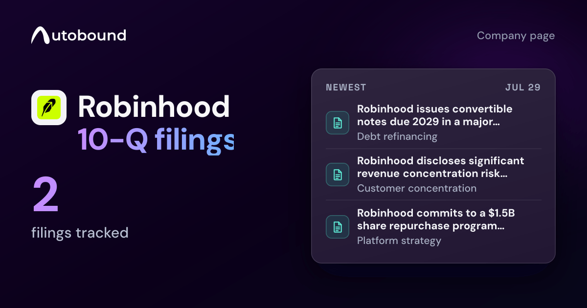 Robinhood 10-Q: 6 Signals | Autobound